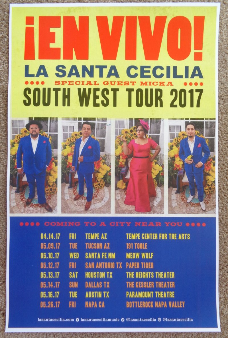 Image 0 of LA SANTA CECILIA 2017 Tour POSTER Southwest USA Gig Concert 