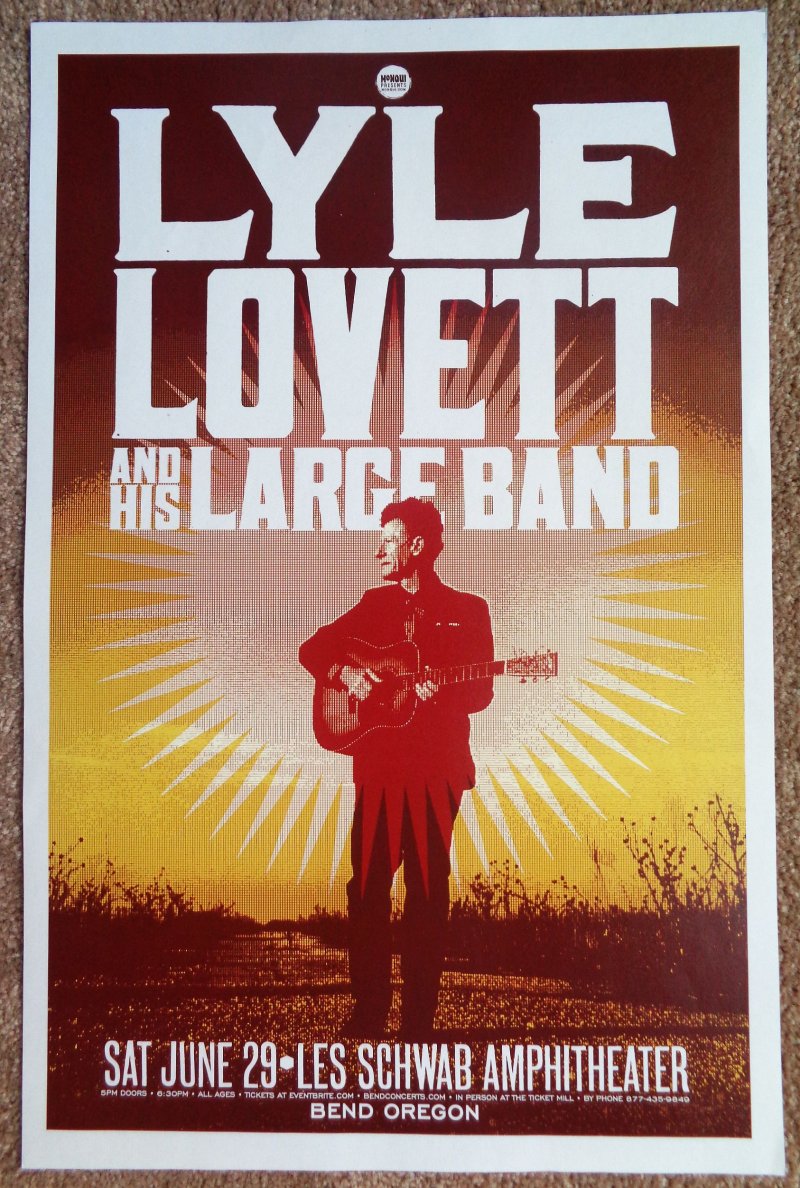 Image 0 of Lovett LYLE LOVETT 2019 Gig POSTER Bend Oregon Concert
