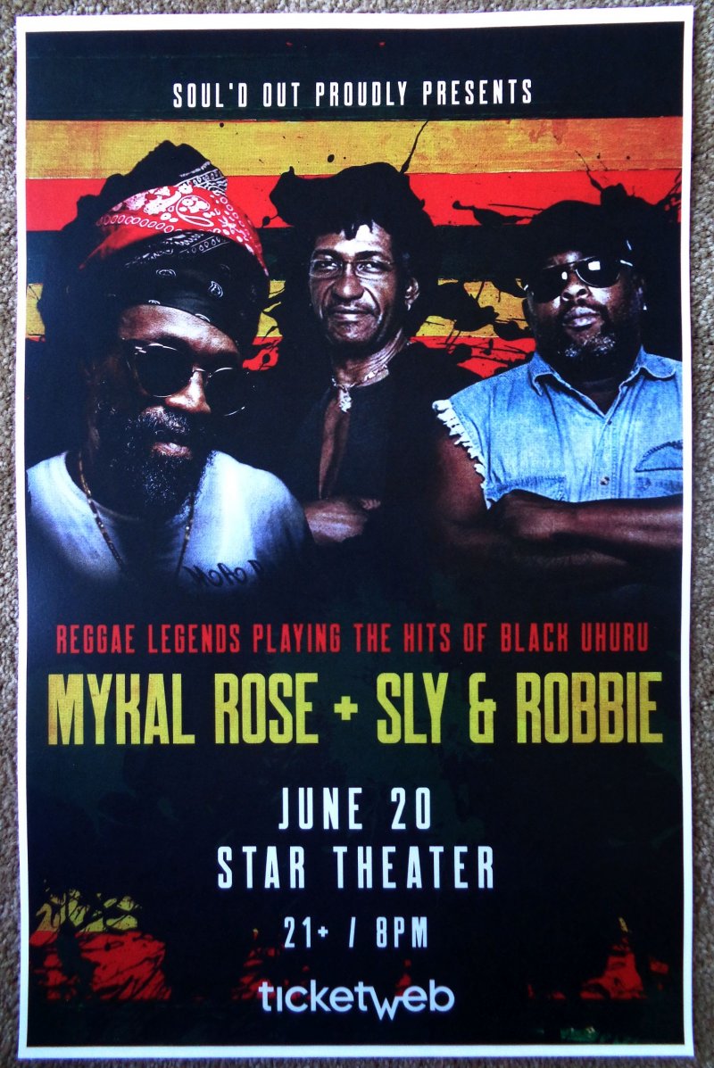 Image 0 of Rose MYKAL ROSE / SLY & ROBBIE 2019 Gig POSTER Portland Oreg BLACK UHURU Concert