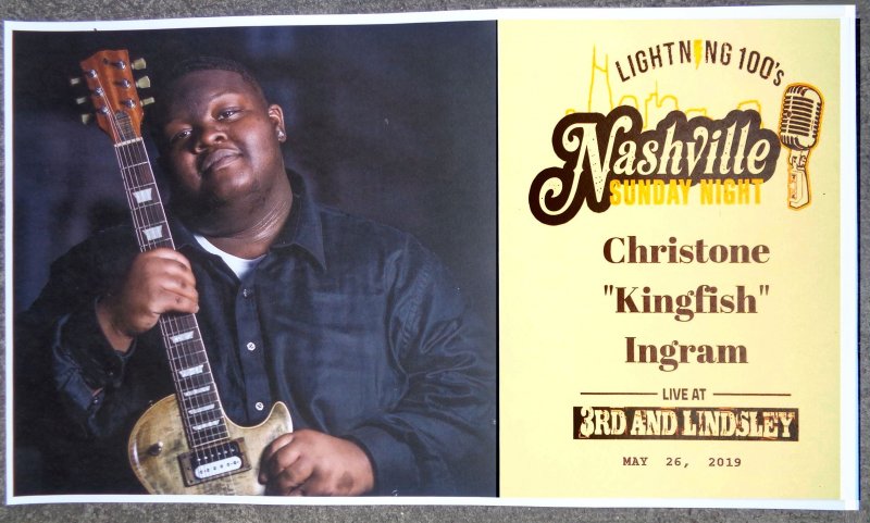 Image 0 of Ingram CHRISTONE KINGFISH INGRAM  2019 Gig POSTER Nashville Tennessee Concert