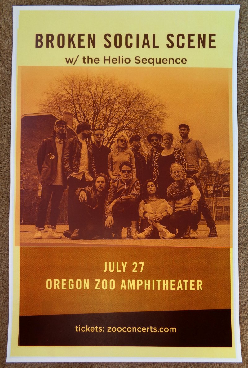 Image 0 of BROKEN SOCIAL SCENE 2019 Gig POSTER Portland Oregon Concert