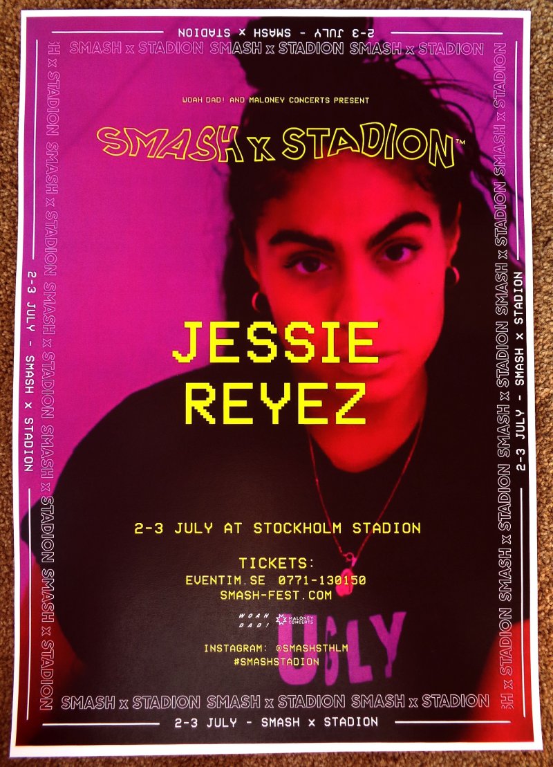Image 0 of Reyez JESSIE REYEZ 2019 Gig POSTER Stockholm Sweden Concert
