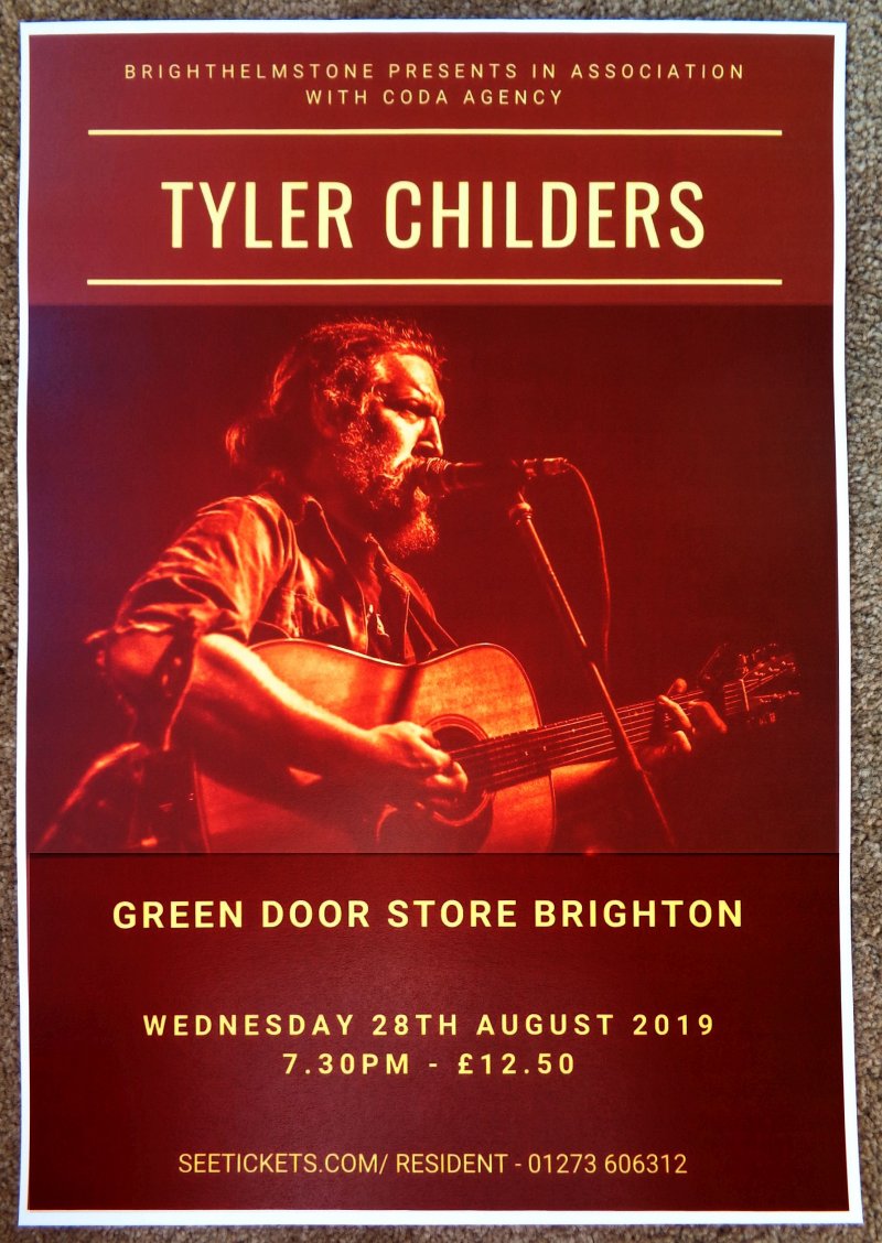 Image 0 of Childers TYLER CHILDERS 2019 Gig POSTER Brighton UK Concert United Kingdom