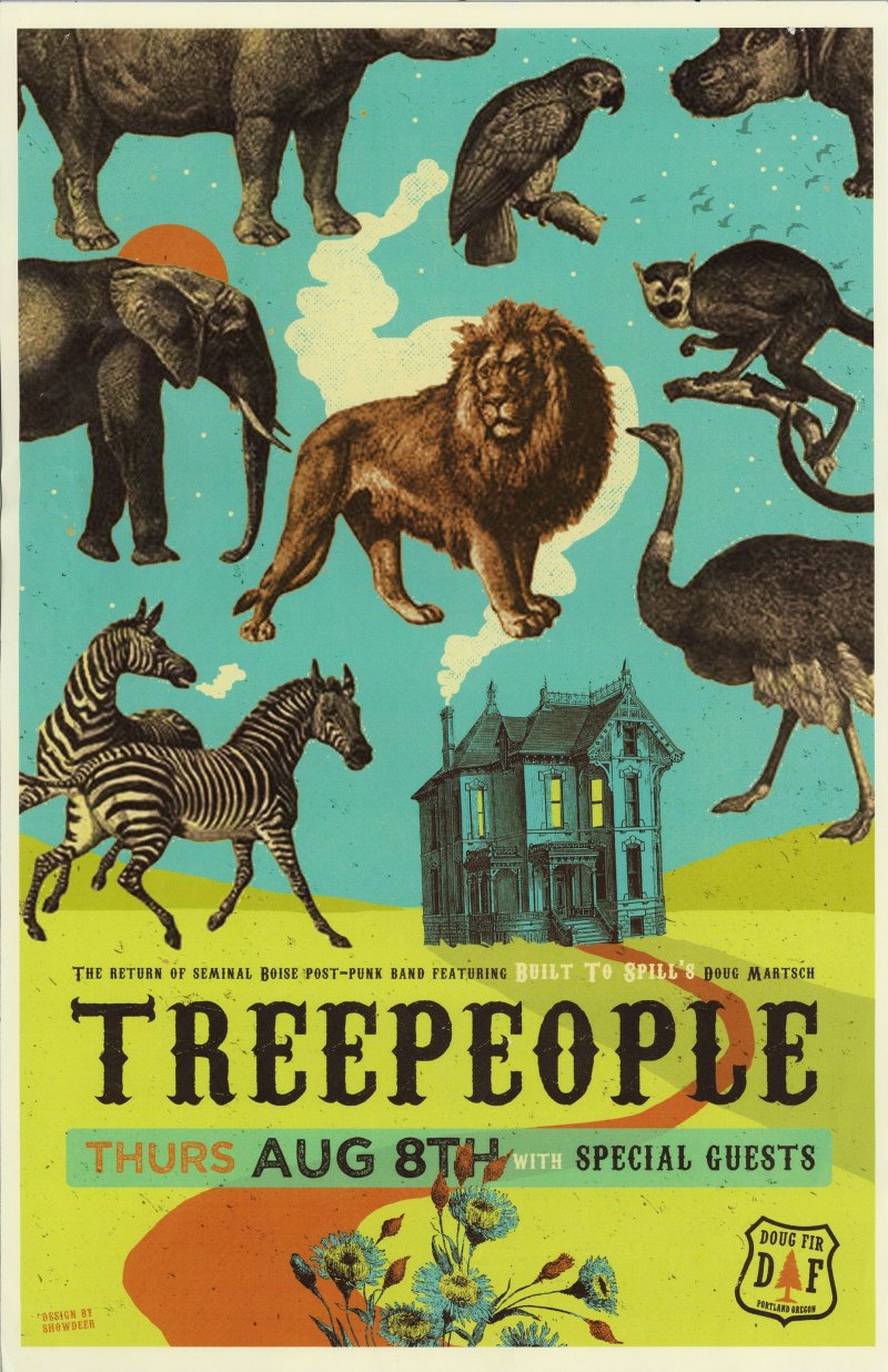 Image 0 of TREEPEOPLE 2019 Gig POSTER Portland Oregon Concert  Doug Martsch BUILT TO SPILL