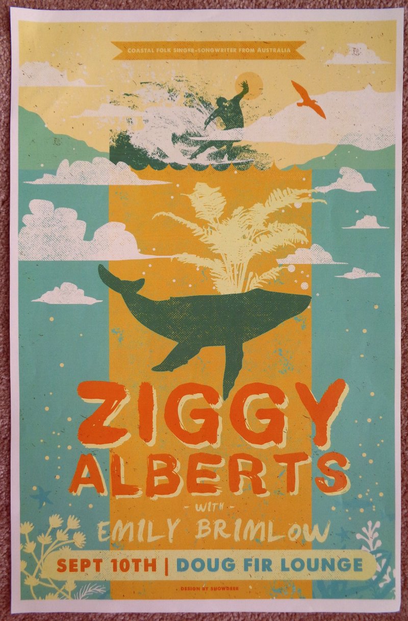 Alberts ZIGGY ALBERTS 2019 Gig POSTER Portland Oregon Concert