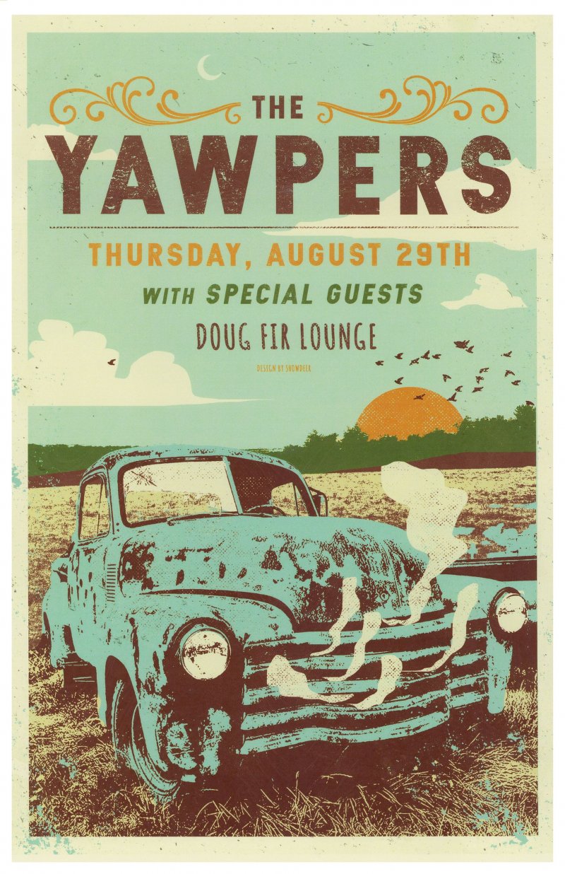 Image 0 of Yawpers THE YAWPERS 2019 Gig POSTER Portland Oregon Concert