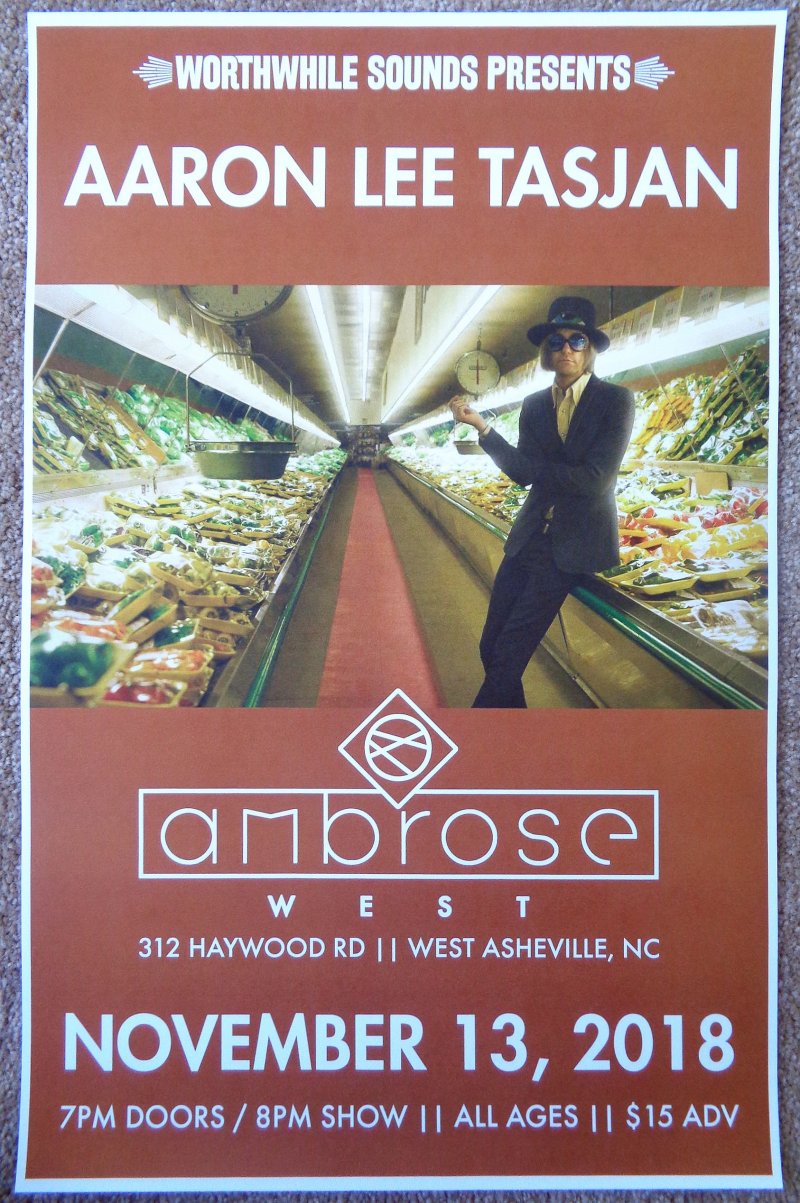 Image 0 of Tasjan AARON LEE TASJAN 2018 Gig POSTER West Asheville North Carolina Concert