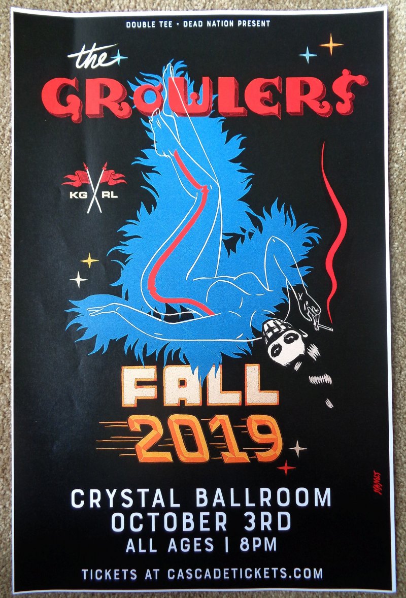 Image 0 of GROWLERS 2019 Gig POSTER Portland Oregon Concert The Growlers