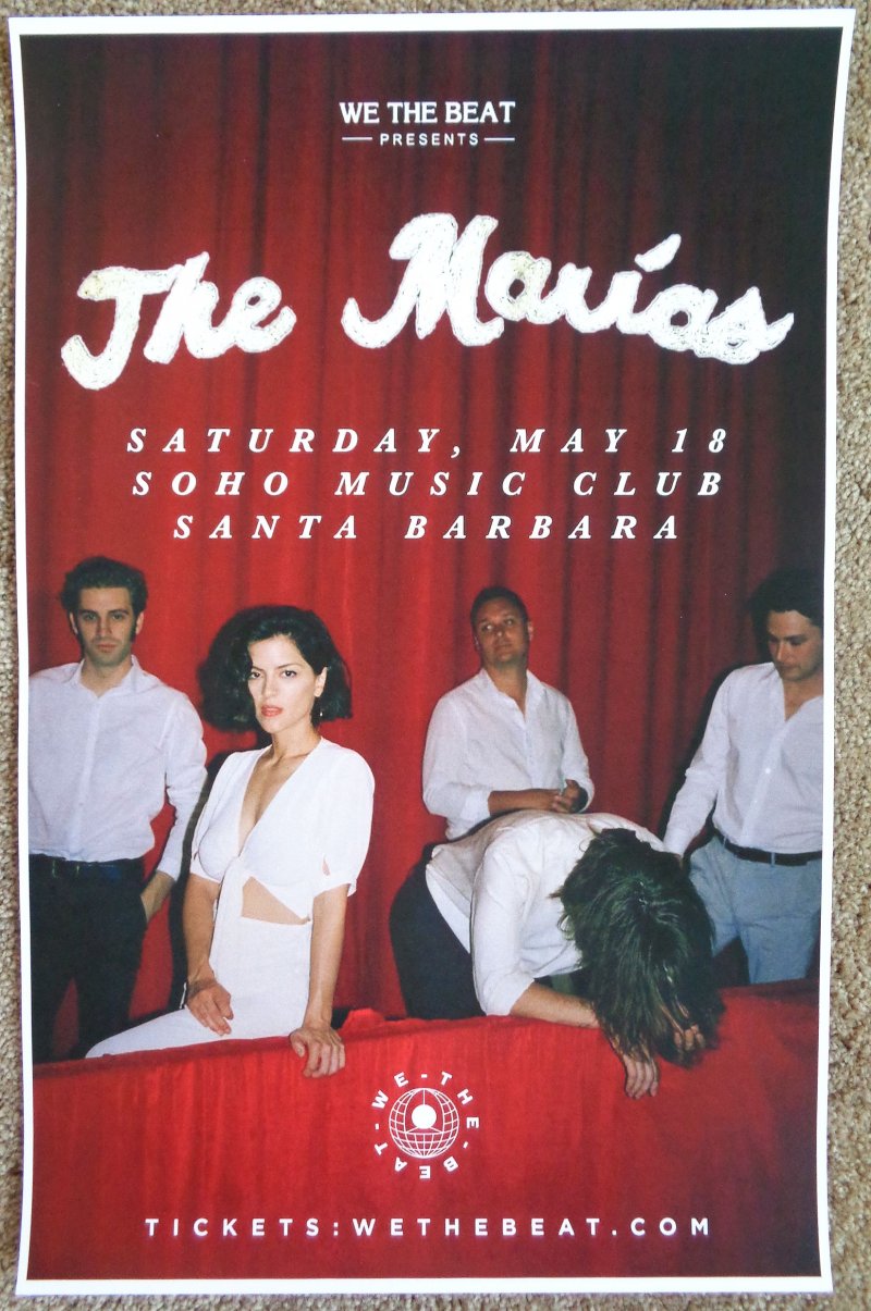 Image 0 of Marias THE MARIAS 2019 Gig POSTER Santa Barbara Concert California 