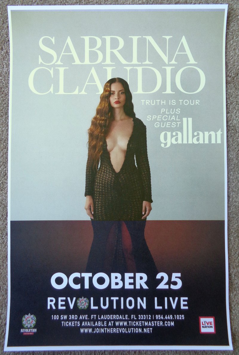 Image 0 of Claudio SABRINA CLAUDIO 2019 Gig POSTER Fort Lauderdale Florida Concert