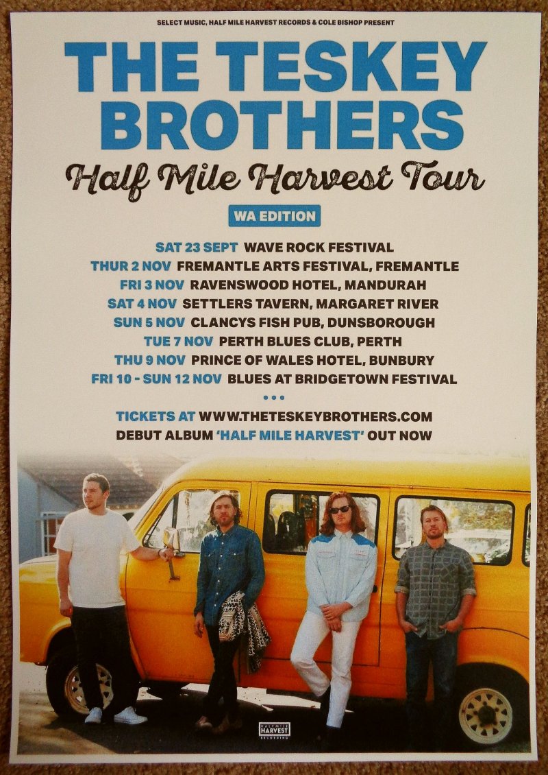 Image 0 of TESKEY BROTHERS Tour POSTER Australia Fall 2017 Gig Concert