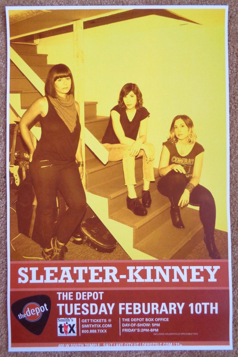 Image 0 of SLEATER-KINNEY 2019 Gig POSTER Salt Lake City Utah Concert