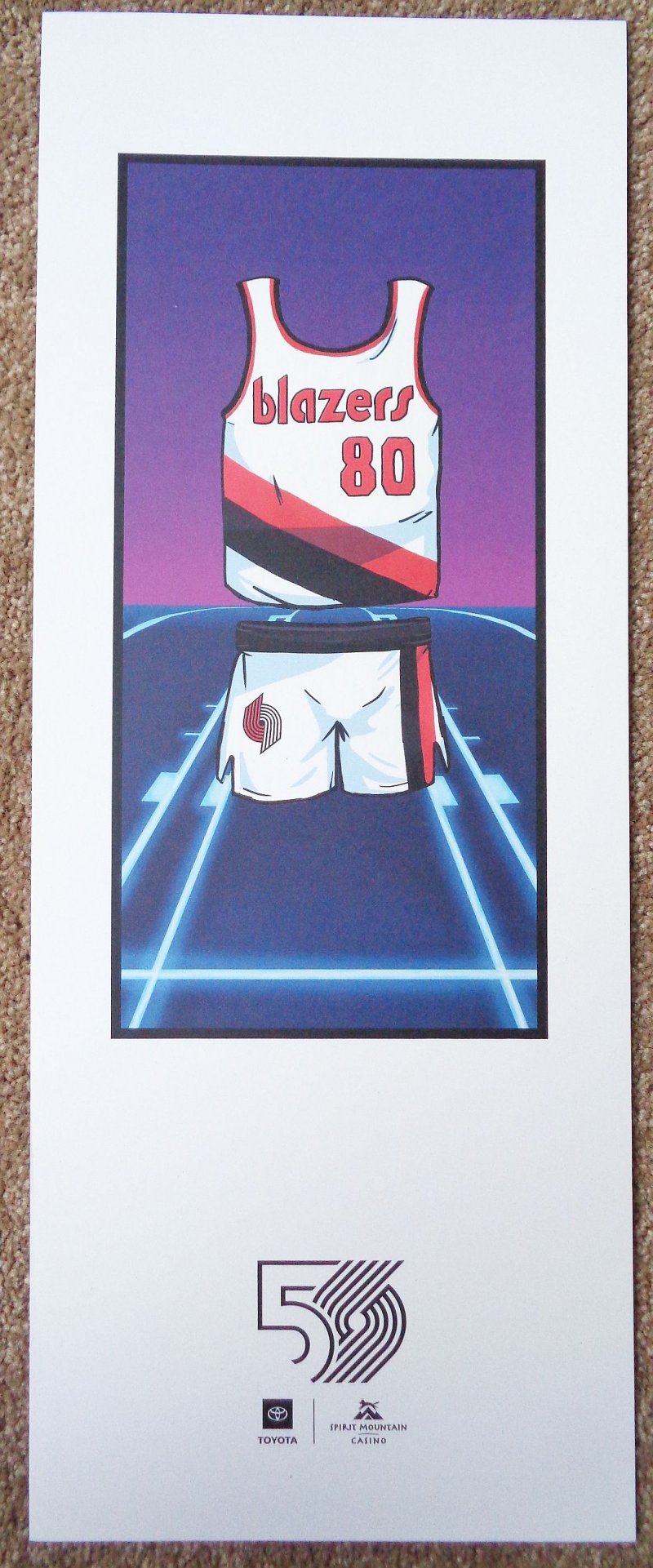 Image 0 of Portland Blazers 50th Season POSTER 1980s Decade 2019 Handout Trailblazers SGA