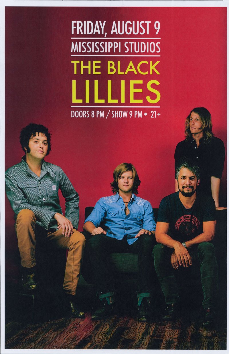 BLACK LILLIES 2019 Gig POSTER Portland Oregon Concert