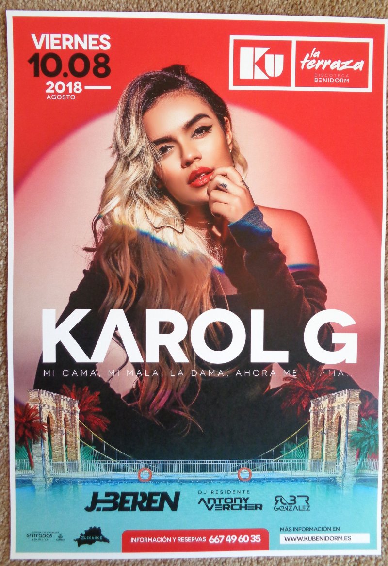 Image 0 of KAROL G 2018 Gig POSTER Benidorm Spain Concert