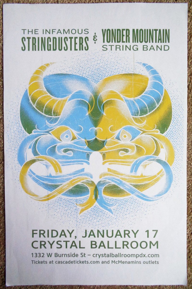 Image 0 of INFAMOUS STRINGDUSTERS 2020 POSTER Portland Concert YONDER MOUNTAIN STRING BAND