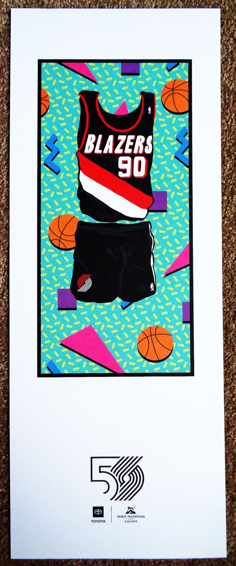 Image 0 of Portland Blazers 50th Season POSTER 1990s Decade 2020 Handout Trailblazers SGA