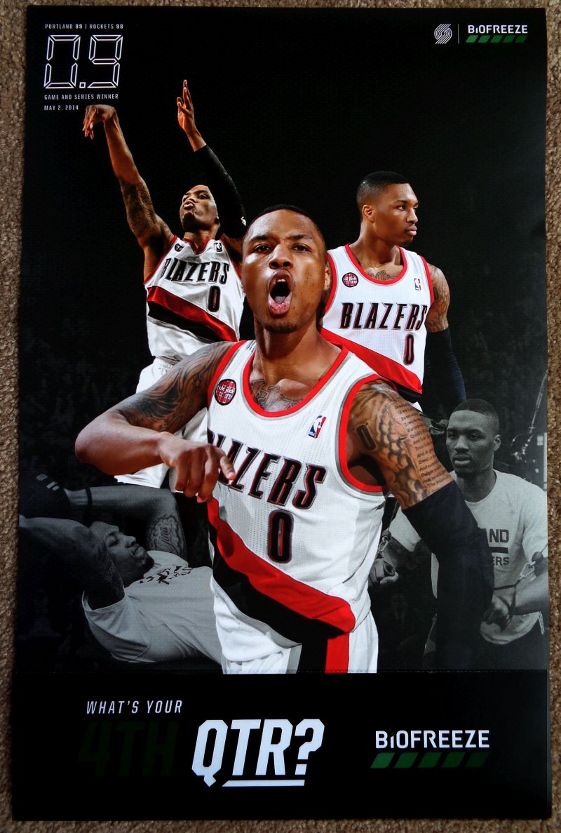 Image 0 of Lillard DAMIAN LILLARD 2020 Blazers POSTER Houston Game WINNER Portland