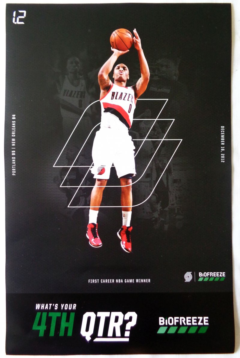 Image 0 of Lillard DAMIAN LILLARD 2019 Blazers POSTER 1st Game WINNER Portland Trailblazers