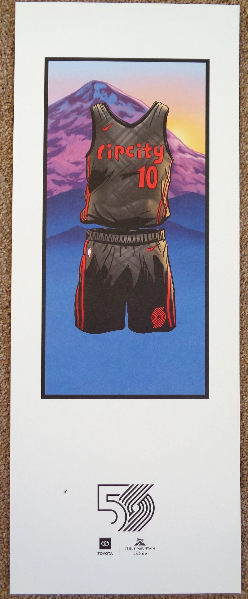 Image 0 of Portland Blazers 50th Season POSTER 2010s Decade 2020 Handout Trailblazers SGA