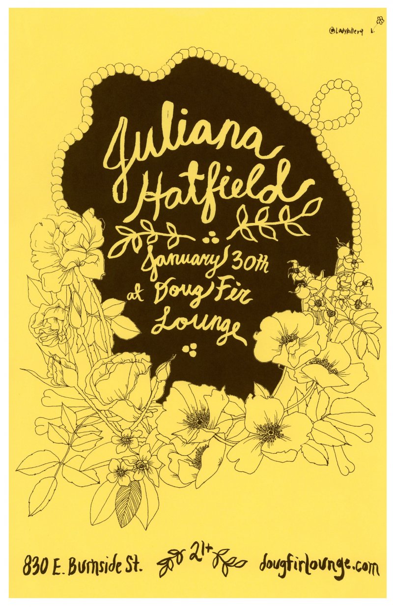 Hatfield JULIANA HATFIELD 2020 Gig POSTER Portland Oregon Concert