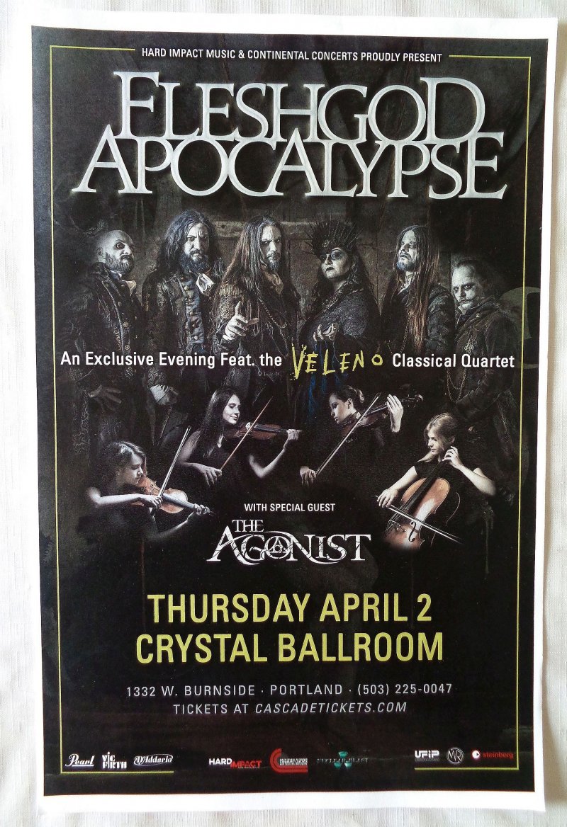 Image 0 of FLESHGOD APOCALYPSE 2020 Gig POSTER Portland Oregon Concert