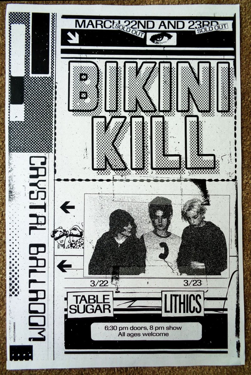 Image 0 of BIKINI KILL 2020 Gig POSTER Portland Oregon Concert 