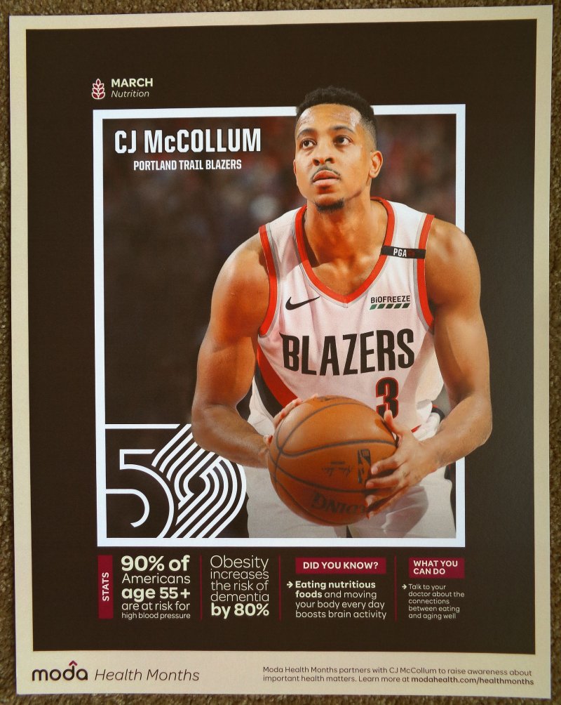 Image 0 of McCollum CJ McCOLLUM 2020 Mar POSTER 5 of 5 Blazers Handout Portland Trailblazer