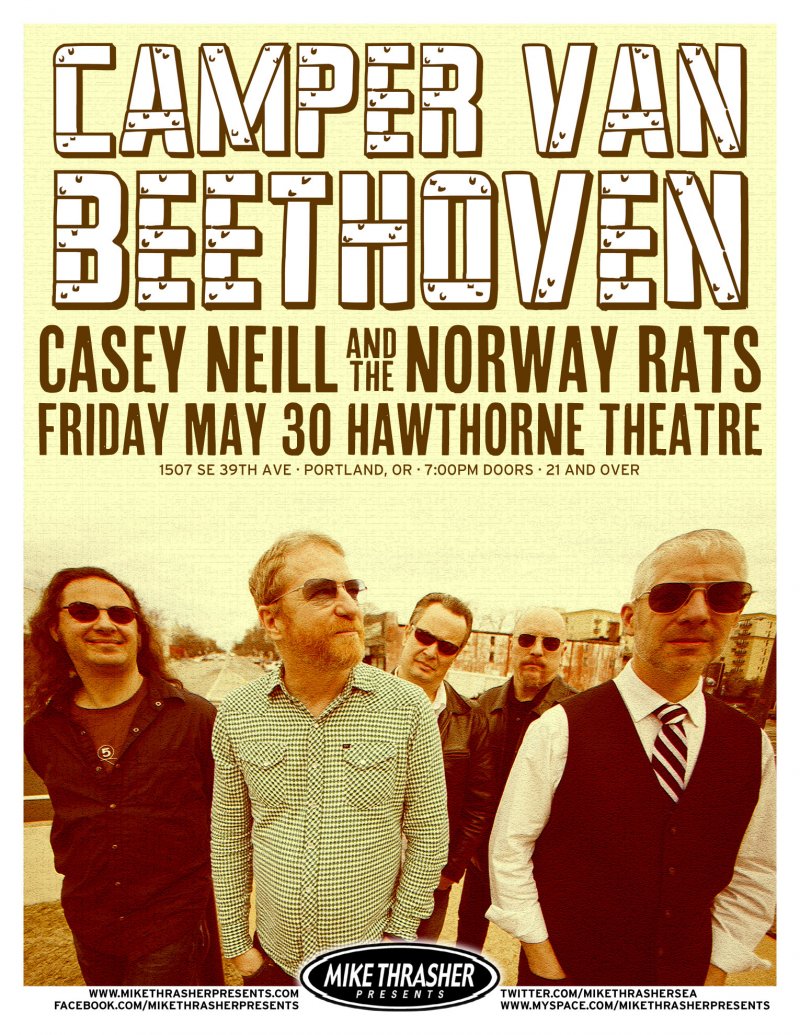 Image 0 of CAMPER VAN BEETHOVEN 2014 Gig POSTER Portland Oregon Concert