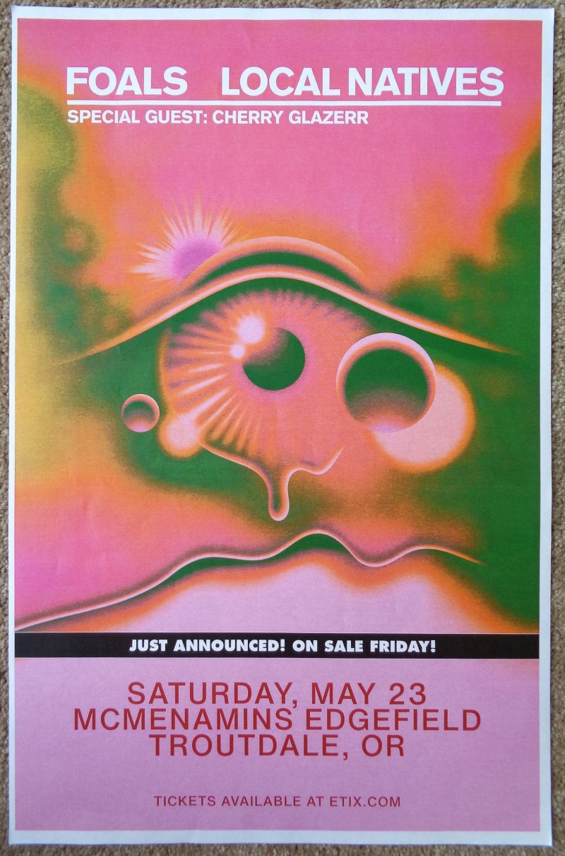 LOCAL NATIVES / FOALS 2020 Gig POSTER Edgefield Portland Oregon Concert