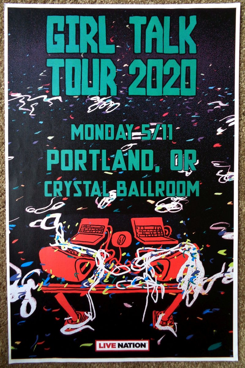 GIRL TALK 2020 Gig POSTER Gregg Gillis Portland Oregon Concert 