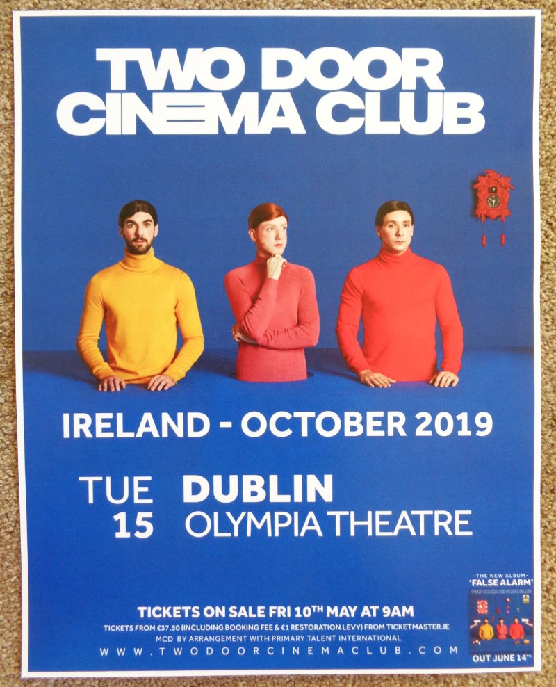 Image 0 of TWO DOOR CINEMA CLUB 2019 Gig POSTER Dublin Ireland Concert