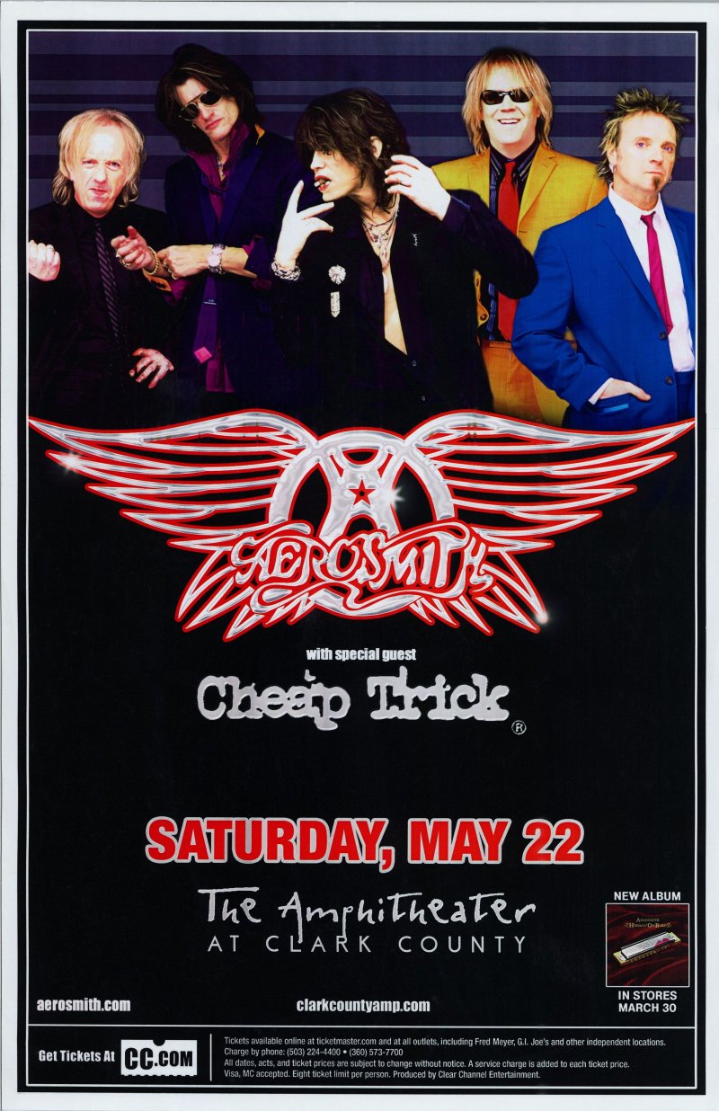 Image 0 of AEROSMITH 2004 Gig POSTER Ridgefield Washington Concert STEVE TYLER & JOE PERRY