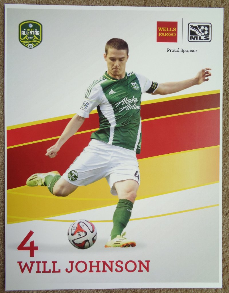 Johnson WILL JOHNSON 2014 POSTER Soccer MLS All-Star Game Portland Timbers