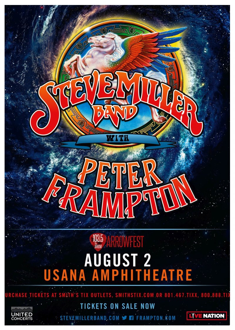 Image 0 of Miller STEVE MILLER BAND / PETER FRAMPTON 2017 Gig POSTER Utah Concertl