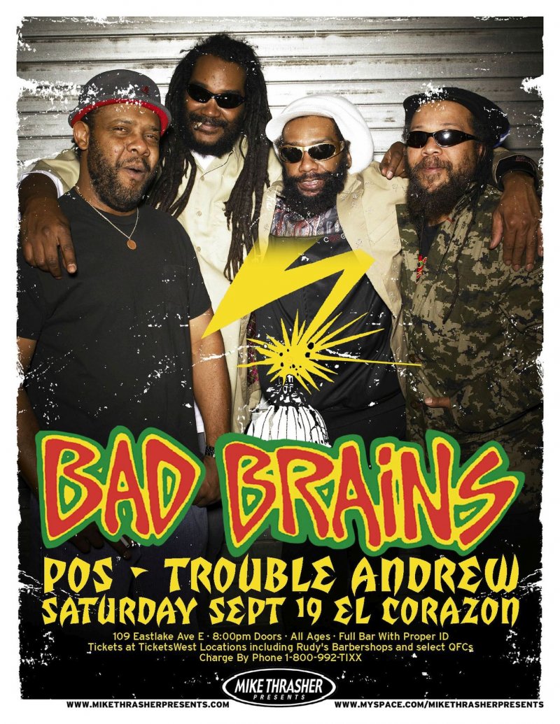 BAD BRAINS 2009 Gig POSTER Seattle Concert Washington