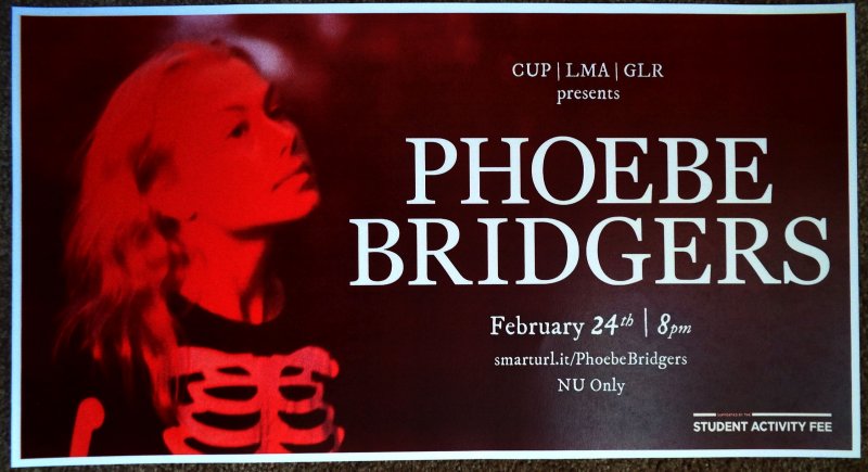 Image 0 of Bridgers PHOEBE BRIDGERS 2021 Gig POSTER Boston Concert Northeastern University