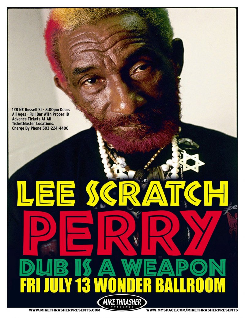 Perry LEE SCRATCH PERRY 2007 Gig POSTER Reggae Portland Oregon Concert 