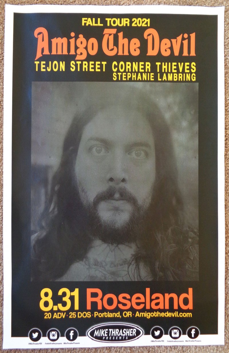 Image 0 of AMIGO THE DEVIL 2021 Gig POSTER Portland Oregon Concert 