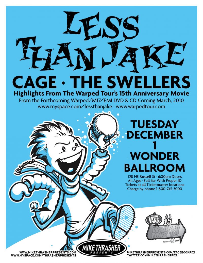 Image 0 of LESS THAN JAKE 2009 Gig POSTER Portland Oregon Concert 