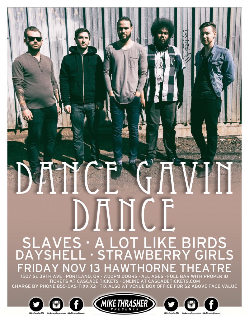 DANCE GAVIN DANCE 2015 Gig POSTER Portland Oregon Concert TIM FEERICK