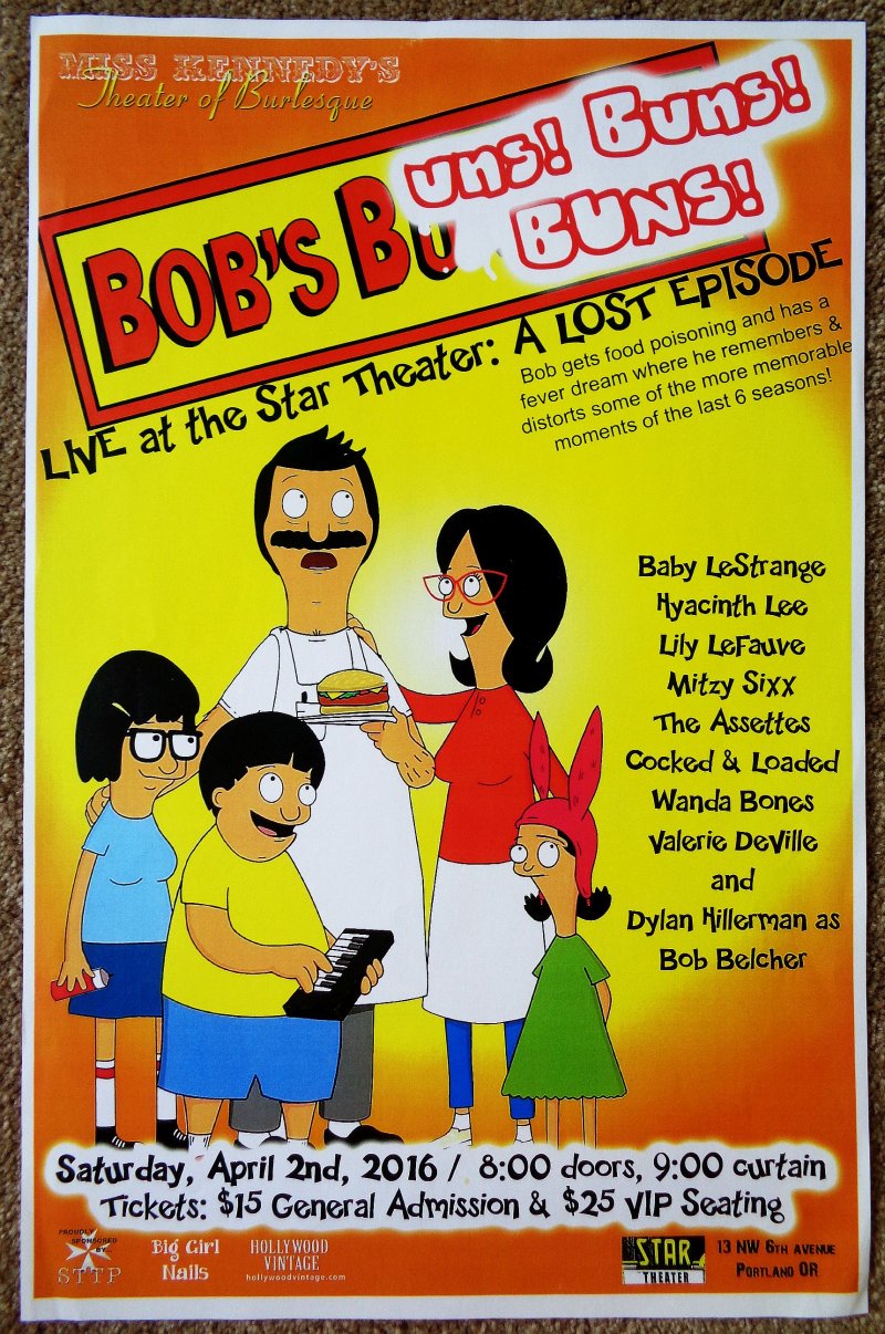 BOB’S BURGERS 2016 Gig Portland Oregon Comedy Live Show Baby LeStrange