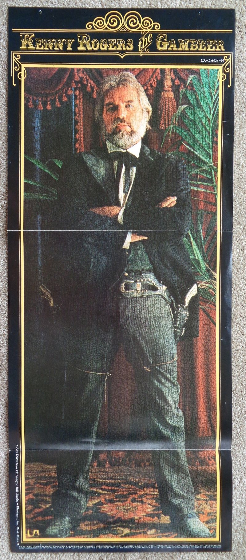 Rogers KENNY ROGERS 1978 Album POSTER The Gambler 28 x 11 1/2