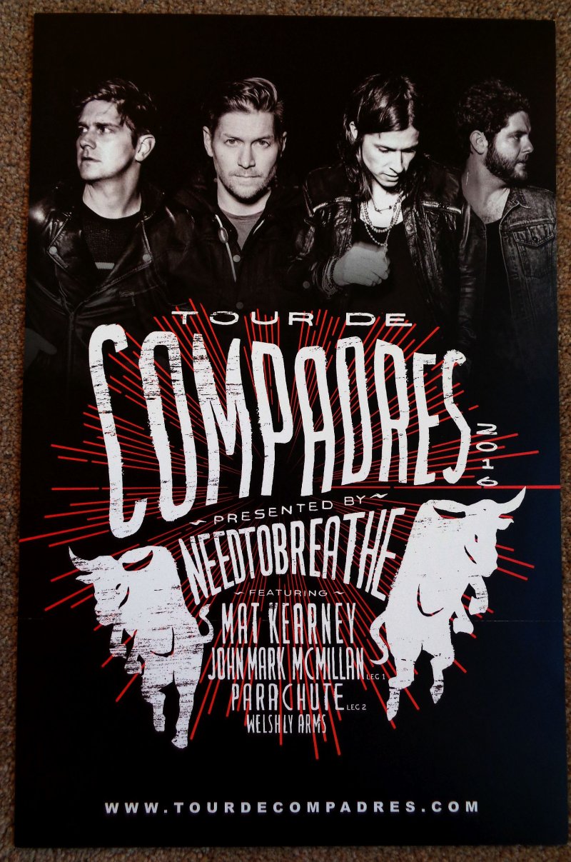 Image 1 of NEEDTOBREATHE Album POSTER Hard Love Album / Tour De Compadres 2-Sided 11x17