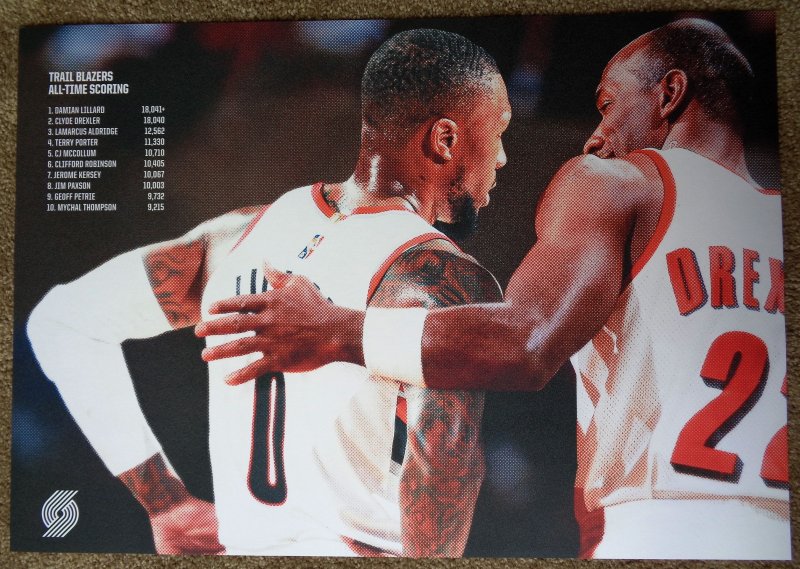 Image 1 of Lillard DAMIAN LILLARD / CLYDE DREXLER Blazers POSTER Portland Trailblazers SGA