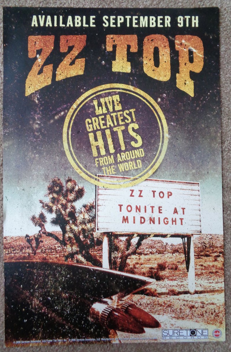 ZZ TOP Album POSTER Live Greatest Hits From Around The World