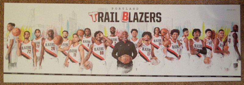 Portland Trailblazers 2023-24 TEAM POSTER Handout Blazers Shaedon Scoot Anfernee