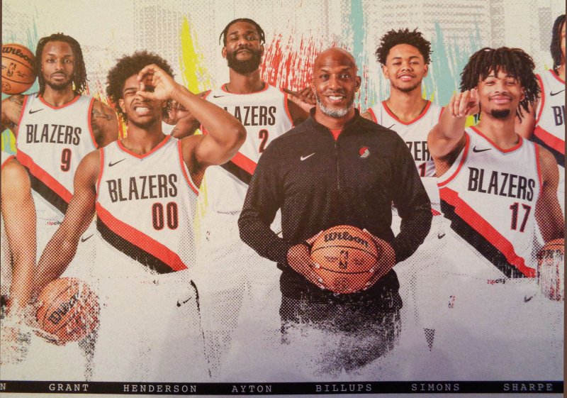 Image 1 of Portland Trailblazers 2023-24 TEAM POSTER Handout Blazers Shaedon Scoot Anfernee