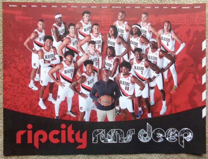 Image 0 of Portland Trailblazers 2024-25 TEAM POSTER Handout Blazers Shaedon Scoot Anfernee