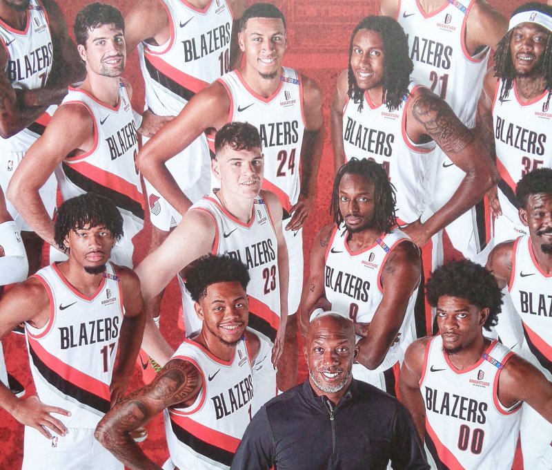 Image 1 of Portland Trailblazers 2024-25 TEAM POSTER Handout Blazers Shaedon Scoot Anfernee